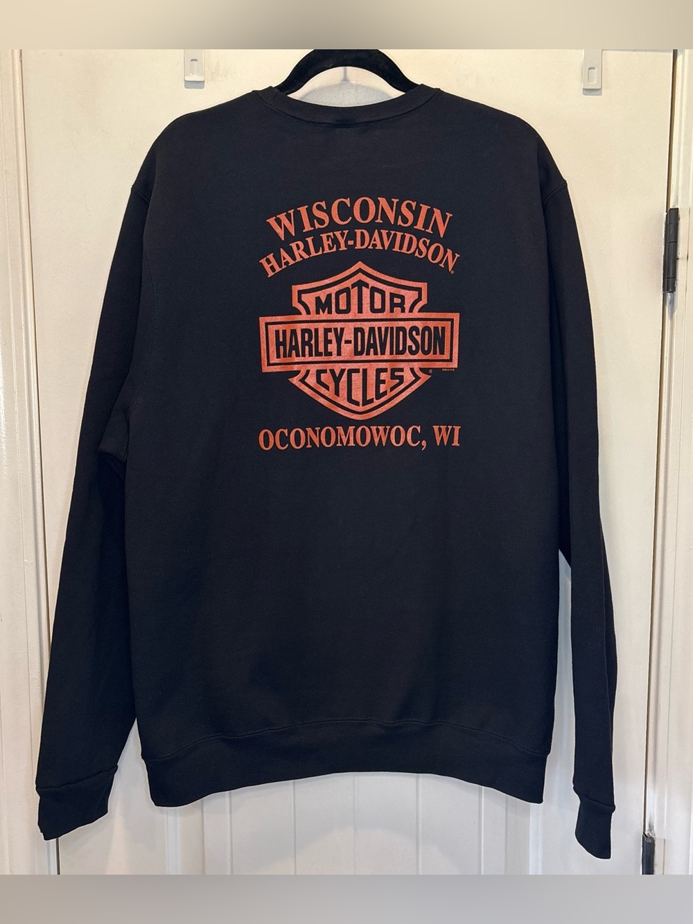 Harley-Davidson Men's XL Crew Neck Sweatshirt, Bar & Shield Black Wisconsin NWT